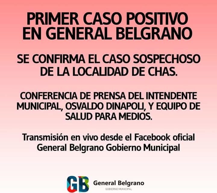 En General BelgranoPor el primer caso positivo de Coronavirus, el municipio dispuso aislar a toda la población de Chas
