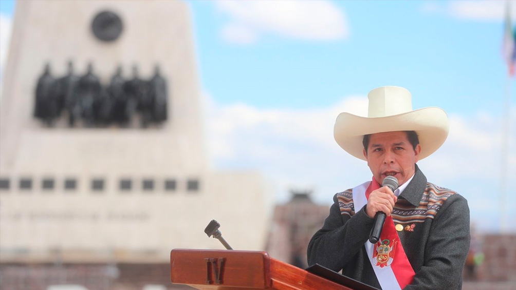 PerúCastillo juró simbólicamente en Ayacucho, donde se libró la última batalla independentista