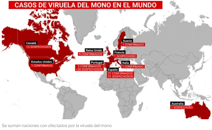 Viruela del mono: Qué dice la OMS acerca de los 80 casos confirmados en Europa y América del Norte