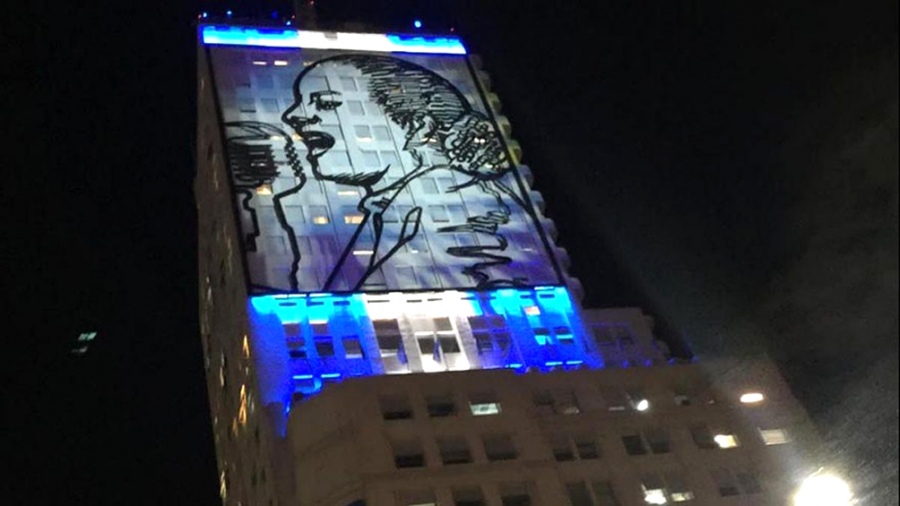 En la Embajada ArgentinaAlejandro Marmo inaugura un mural de Eva Perón en Roma