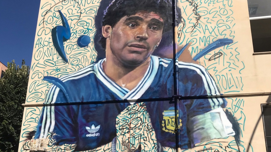 Pompei Street FestivalUn argentino inmortalizó a Diego Maradona en un mural en Pompeya