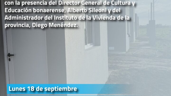 EL LUNES 18 DE SEPTIEMBREEl ministro de Educación Alberto Sileoni inaugurará obras en Villanueva junto al intendente Alvarez